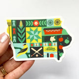 Iowa Quilt Pattern Sticker by Bottlebrush Graphics