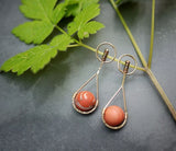 Teardrop Stud Earrings with Red Jasper by Brianna Kenyon