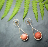 Teardrop Stud Earrings with Red Jasper by Brianna Kenyon