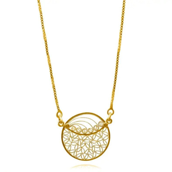 Jessa Gold Filigree Necklace by Olmox Fine Filigree Jewelry