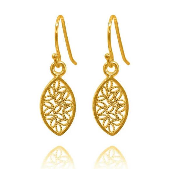 Josephine Small Gold Filigree Earrings by Olmox Fine Filigree Jewelry