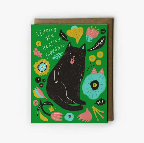 Kitty Get Well Soon Greeting Card by Honeyberry Studios