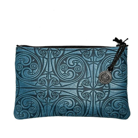 Treskellion Knot Leather Zipper Pouch by Oberon Design