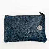 Treskellion Knot Leather Zipper Pouch by Oberon Design