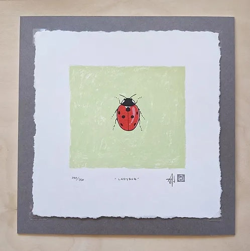 Ladybug Silkscreen Print by Allison and Jonathan Metzger