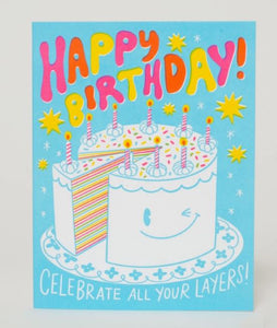 Cake Layers Birthday Greeting Card by Egg Press Manufacturing