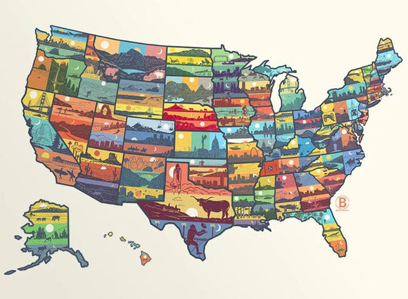 Layers of the U.S.A. Print by Bozz Prints