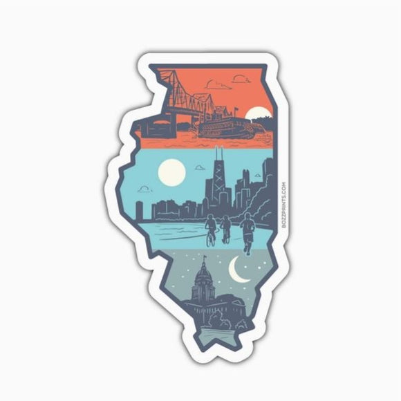 Layers of Illinois Magnet by Bozz Prints