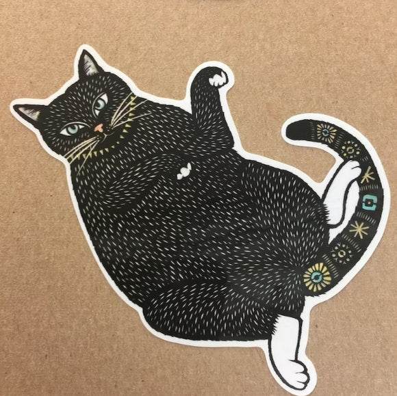 Lazy Cat Sticker by Angie Pickman