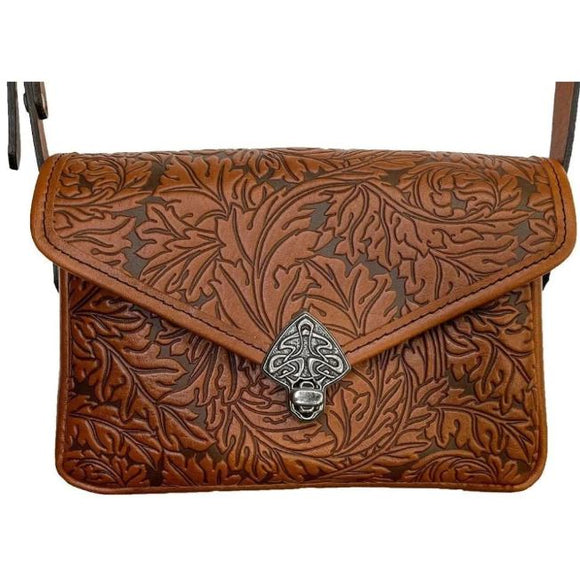 Acanthus Leaf Becca Leather Handbag by Oberon Design