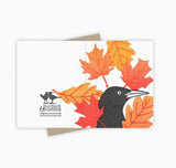 Leaf Peeper Grackle Card by Burdock & Bramble