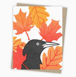 Leaf Peeper Grackle Card by Burdock & Bramble