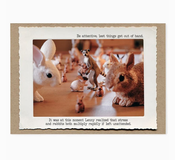 Lemur Rabbits Card by Jamie Redmond