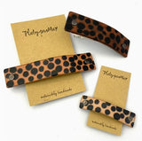 Leopard Spots Leather Hair Barrette by Platypus Max