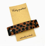 Leopard Spots Leather Hair Barrette by Platypus Max