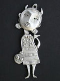 Little Devil Girl Ornament by Leandra Drumm Designs