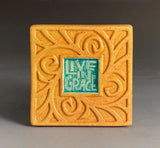 Live In Grace Coaster by Macone Clay