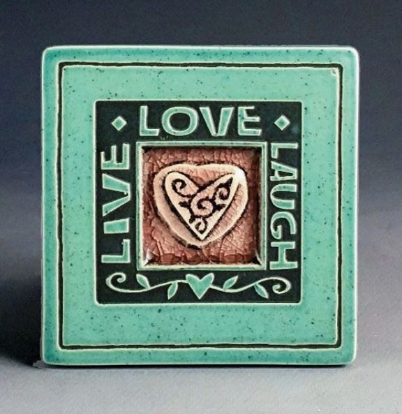 Live Laugh Love Coaster by Macone Clay