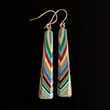 Long Triangle Featherwood Earrings #902 by Buzz Coren