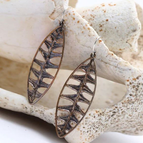 Warm Lopez Fern Medium Earrings by Merzatta Jewelry