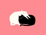 Love Pile Cat Greeting Card by Jamie Shelman