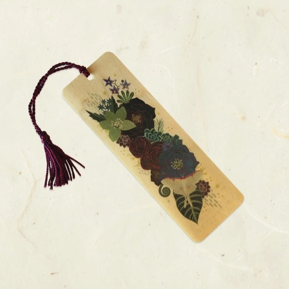 Luna Bouquet Wood Bookmark by Little Gold Fox Designs