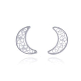 Luna Stud Silver Filigree Earrings by Olmox Fine Filigree Jewelry