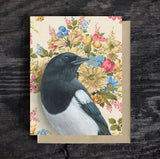 Magpie Blank Greeting Card by Emily Uchytil