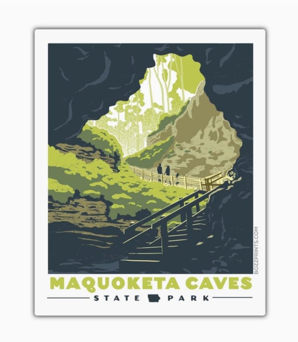 Maquoketa Caves State Park Sticker by Bozz Prints