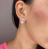 Margo Stud Silver Filigree Earrings by Olmox Fine Filigree Jewelry