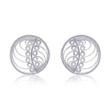 Margo Stud Silver Filigree Earrings by Olmox Fine Filigree Jewelry