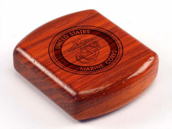 Marine Corps Seal 2” Flat Wide Secret Box by Heartwood Creations