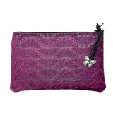 Mariposas Leather Zipper Pouch by Oberon Design