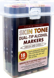 Dual-Tip Skin-Tone Alcohol Markers - Set of 18