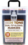 Dual-Tip Skin-Tone Alcohol Markers - Set of 18