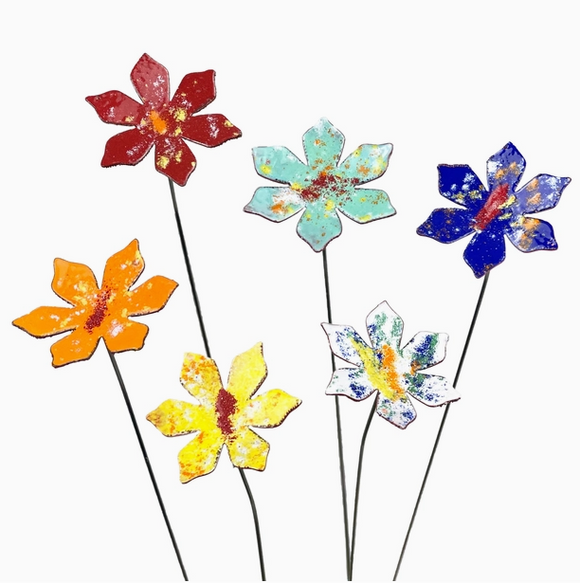 Medium Copper Enamel Flower by Annabelle Noel Designs