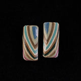 Medium Rectangle Post Featherwoods Earrings #1139 by Buzz Coren