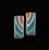 Medium Rectangle Post Featherwoods Earrings #1139 by Buzz Coren