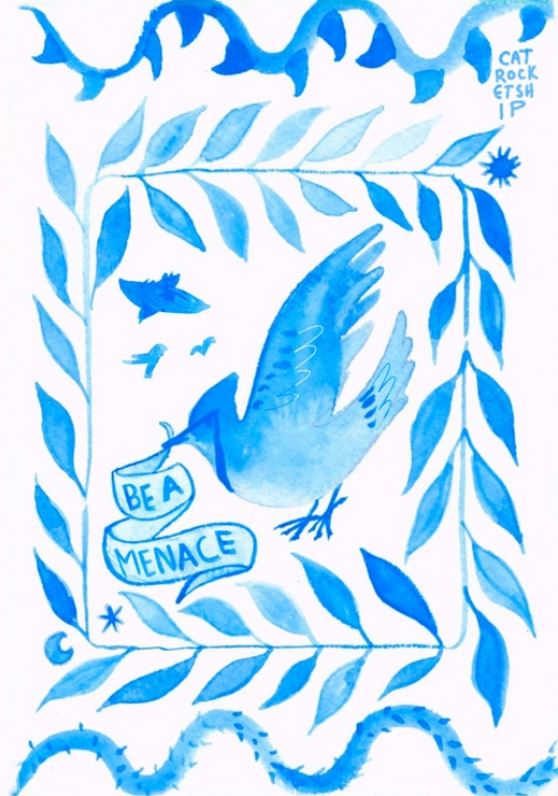 Be A Menace Sticker by Cat Rocketship