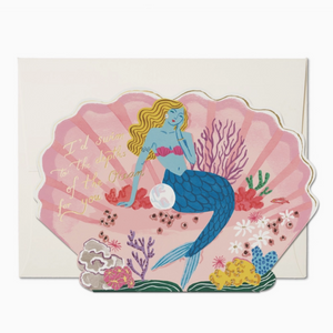 Blue Mermaid Love Greeting Card from Red Cap Cards