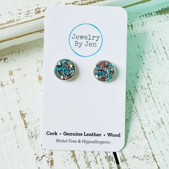 Stud Earrings: Mermaid Glitter by Jewelry By Jen