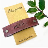 'Merry' Red Leather Hair Barrette by Platypus Max