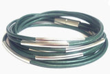 Metallic Sea Green Leather Wrap Bracelet by City Wraps Leather
