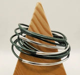 Metallic Sea Green Leather Wrap Bracelet by City Wraps Leather