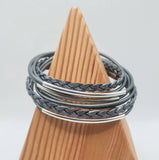 Metallic Silver - Braided Leather Wrap Bracelet by City Wraps Leather