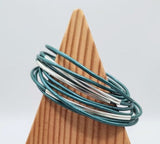 Metallic Turquoise - Original Leather Wrap Bracelet by City Wraps Leather