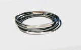 Metallic Silver - Original Leather Wrap Bracelet by City Wraps Leather