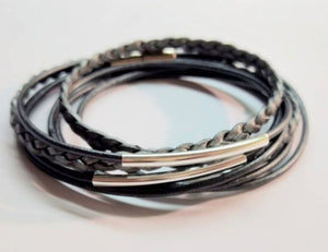 Braided Leather Wrap Bracelet by City Wraps Leather