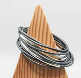 Metallic Silver - Original Leather Wrap Bracelet by City Wraps Leather