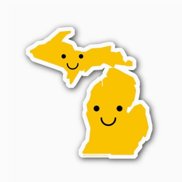 Smiley Face Michigan Sticker by Bozz Prints